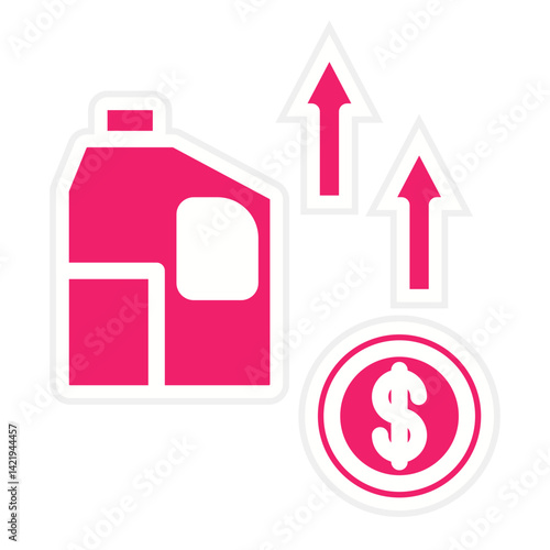 Oil Price Increase Icon Style