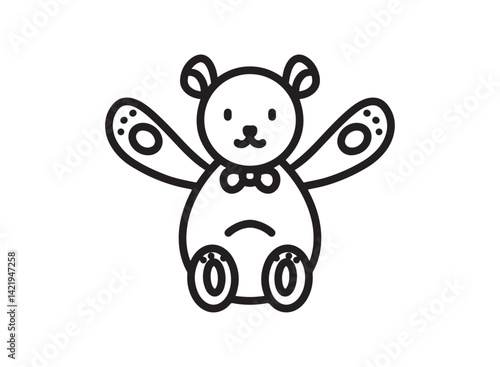 set of an Happy Kids Teddy Bear Icon