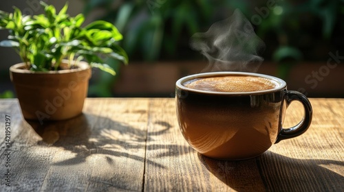 Obraz na płótnie Aromatic Morning Coffee with a touch of Sunlight w salonie