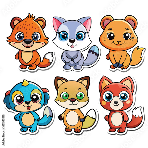 Cute cartoon animal stickers