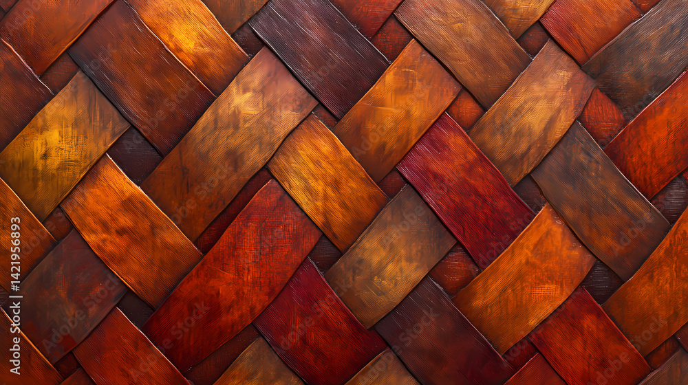 Oak cinnamon wood parquet basket weave floor texture, oak, cinnamon, wood, parquet, basket, weave, floor, texture, pattern. Aurora-Wrapped Weave. Illustration