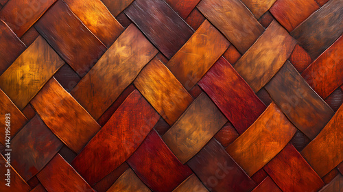 Oak cinnamon wood parquet basket weave floor texture, oak, cinnamon, wood, parquet, basket, weave, floor, texture, pattern. Aurora-Wrapped Weave. Illustration