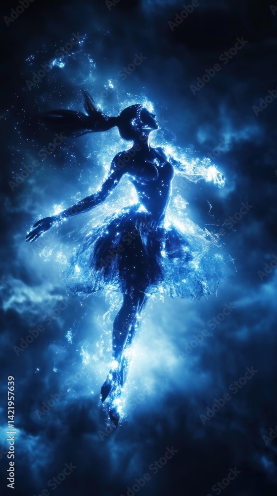 Celestial Ballerina: A Dance of Light and Shadow