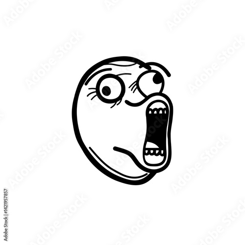 meme emoji vector, hand drawn illustration 