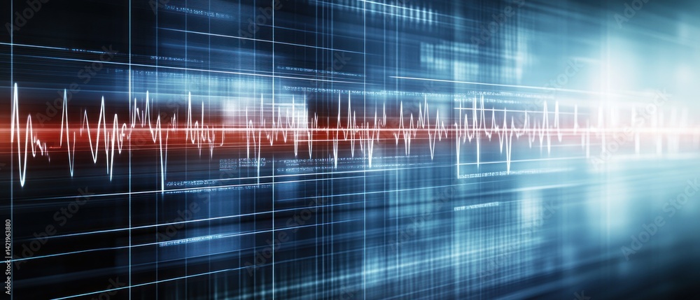 Abstract Digital Data Stream: A Visual Representation of High-Tech Information Flow