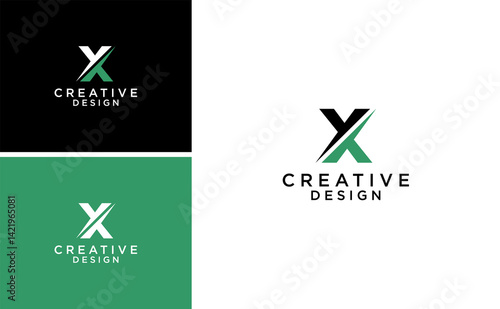 initial X logo design with solution concept. creative XY or YX letter vector template