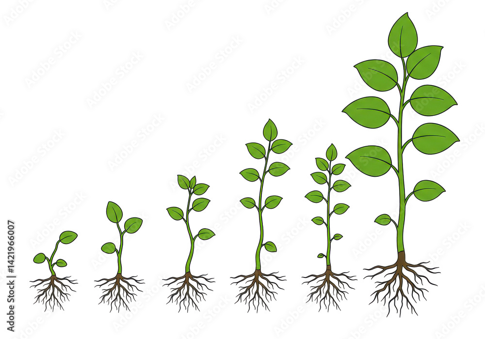 Naklejka premium Plant growth stages