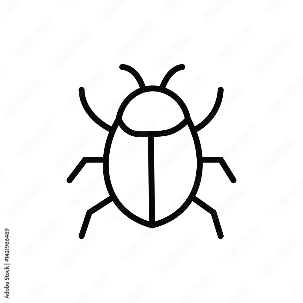 bug line icon vector on white backgrond. bug line icon vector on white backgrond.