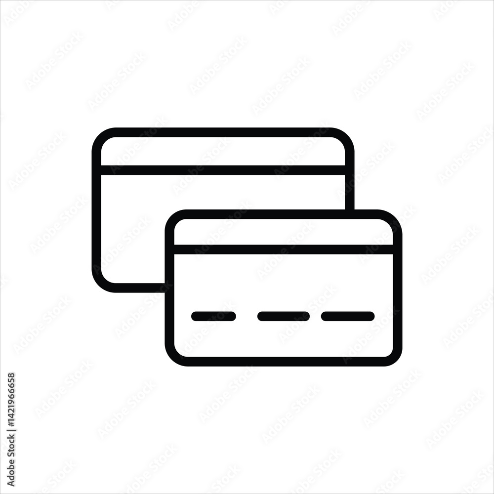 credit card , debit card line icon vector on white background. credit card , debit card line icon vector on white background.