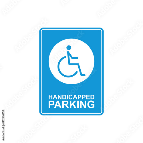 Wheelchair parking sign icon vector design