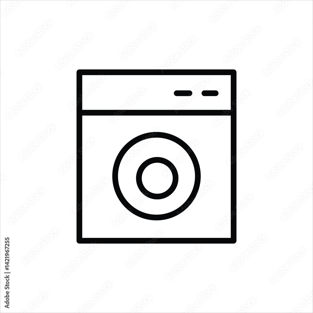 washing machine line icon vector on white background. washing machine line icon vector on white background.