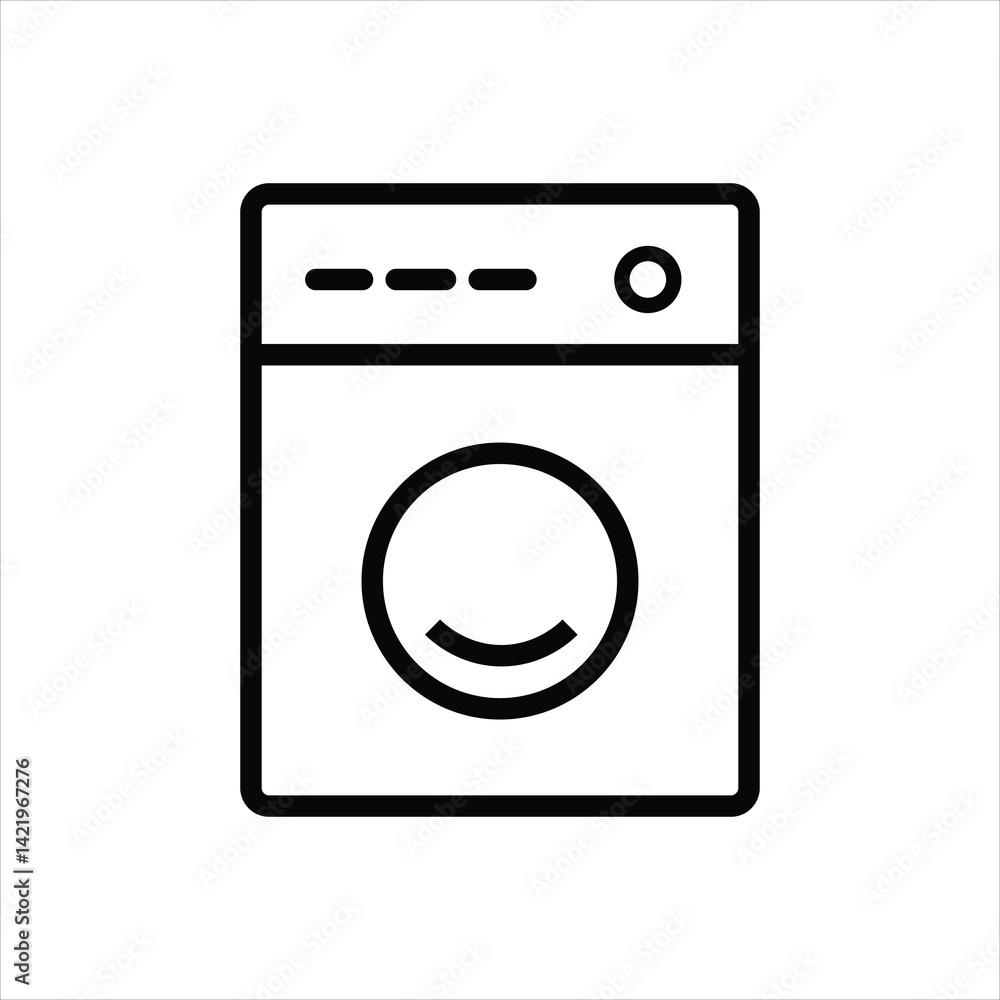 washing machine line icon vector on white background. washing machine line icon vector on white background.