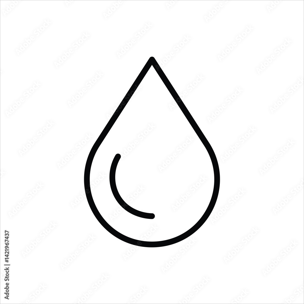 water drop line icon vector on white background. water drop line icon vector on white background.