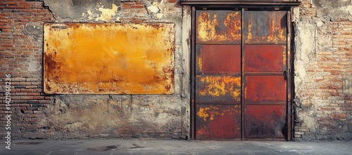 Wallpaper Mural Rusted Metal Door and Wall Torontodigital.ca