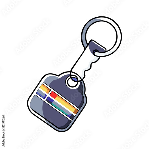 Rainbow flag keychain with pride tag