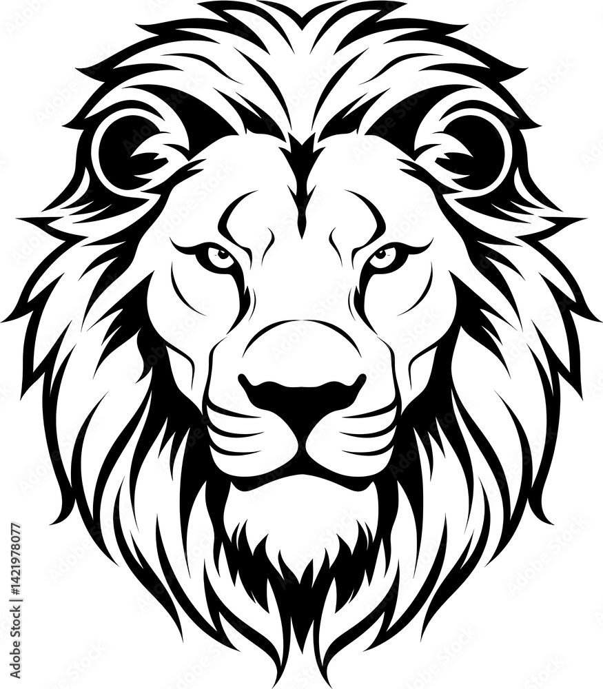 Fototapeta premium Majestic lion illustration