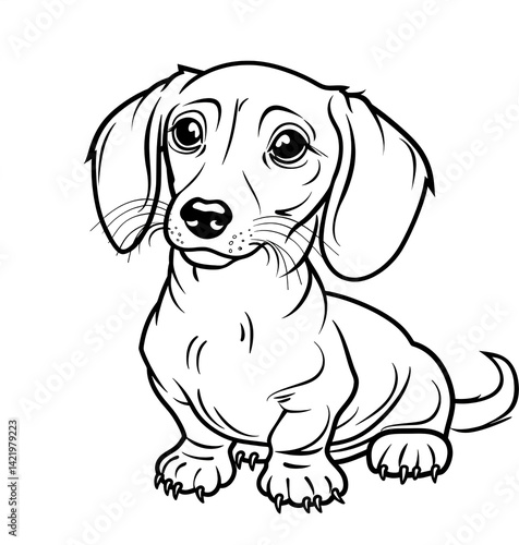 Wallpaper Mural Cute cartoon dachshund puppy Torontodigital.ca