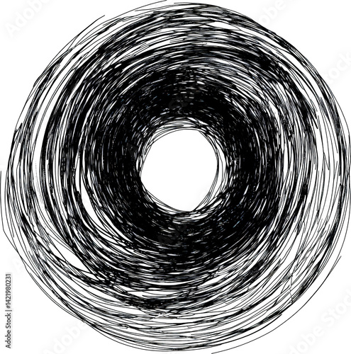 Abstract spiral pattern with stars