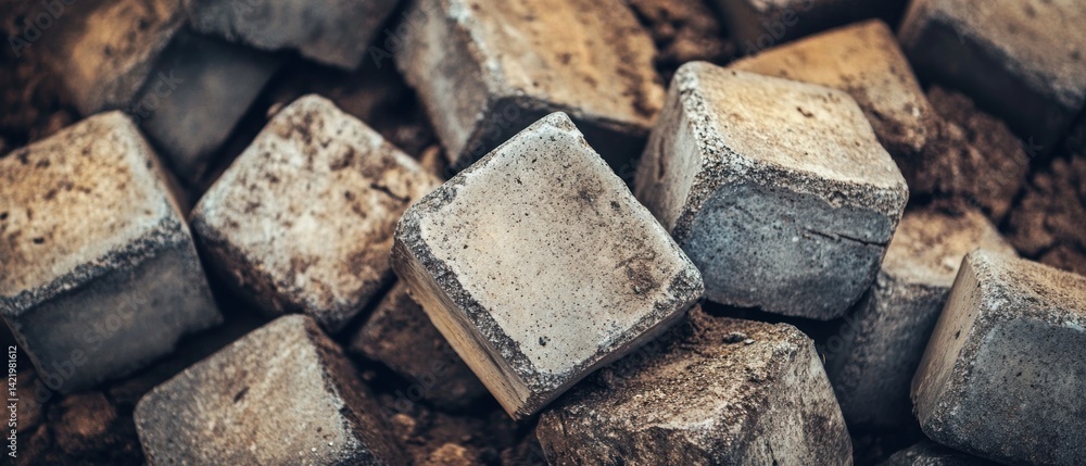 Pile of Grey Concrete Paving Stones