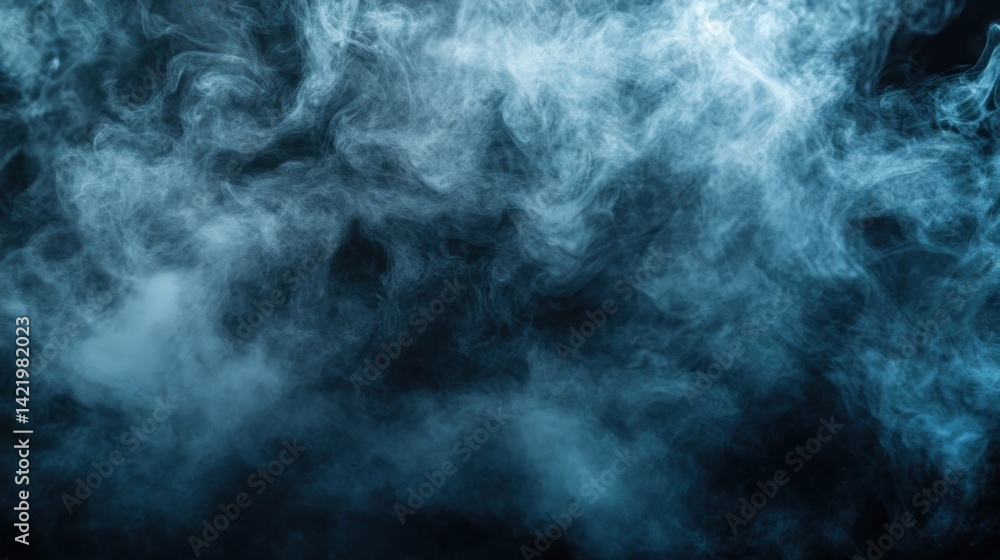 Abstract Blue Smoke Swirls: An Ethereal Vapor Composition