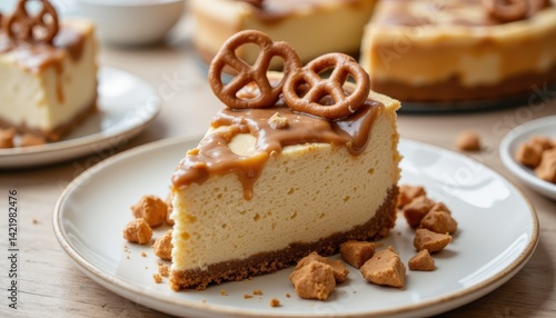 Wallpaper Mural Indulge in a decadent slice of creamy cheesecake swirled with rich salted caramel, studded with chunks of crunchy pretzels for the perfect balance of salty and sweet flavors. Torontodigital.ca