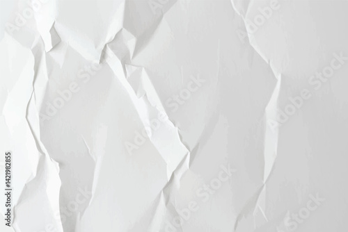 White Crumpled Paper: Wrinkled Texture Background