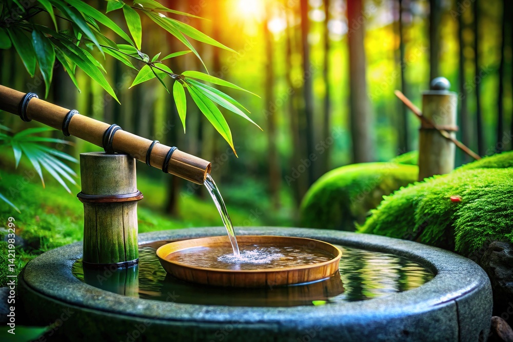 Zen Garden Bamboo Water Fountain - Peaceful Oasis Zen Garden Bamboo Water Fountain - Peaceful Oasis