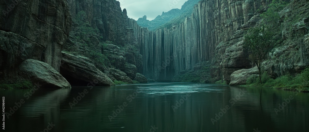 Serene Canyon River: A Tranquil Oasis in Nature's Embrace