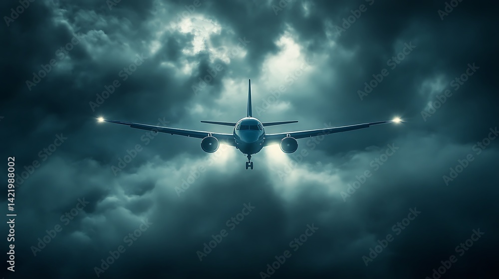 Airplane Flight Through Stormy Clouds Airplane Flight Through Stormy Clouds