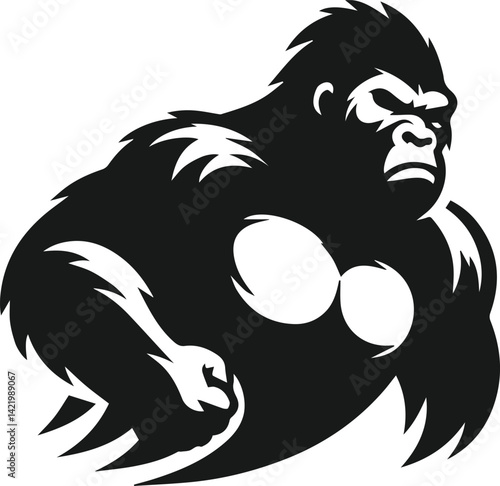 Wallpaper Mural Strong gorilla vector silhouette Torontodigital.ca