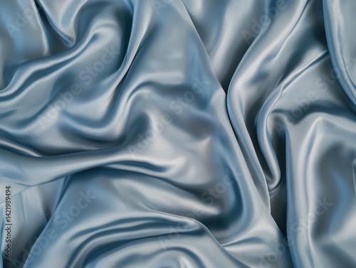 Serene Blue Silk Drapery: A Luxurious Textural Study