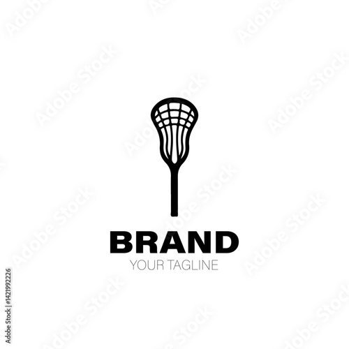 Lacrosse Logo. Lacrosse Logo Design. Lacrosse Logo Brand. Lacrosse Logo Vector Design Isolated on White Background