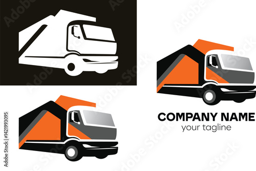 Truck logo design with different color variations