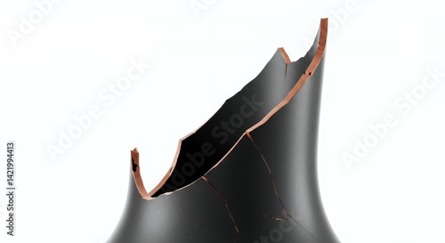 Obraz na płótnie Broken Black Vase Neck on White Background w salonie