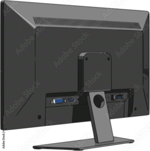 Computer monitor rear view
