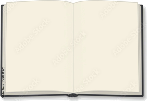 Blank Book Pages Open on White Background illustration 