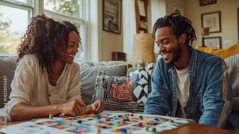 Enjoying a game together in a cozy living room.