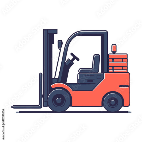 red forklift vector illustration isolated