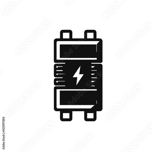 Vector Illustration of Electric Component Silhouette, Minimal Design on White Background, Flat Style