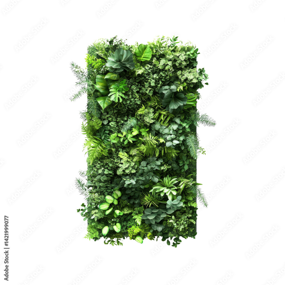 Naklejka premium Lush Vertical Garden Wall Panel - Greenery Texture for Interior Design