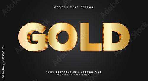 Gold shiny Style 3D editable text effect Template