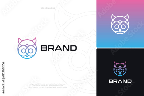 Owl Smart Animals Vector Logo