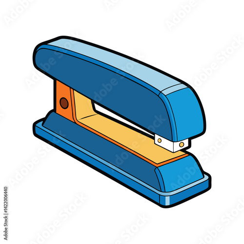 Stapler Vector Illustration. Office tool, stapling machine, paper clipper, stationary, office supplies design

