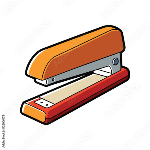 Stapler Vector Illustration. Office tool, stapling machine, paper clipper, stationary, office supplies design


