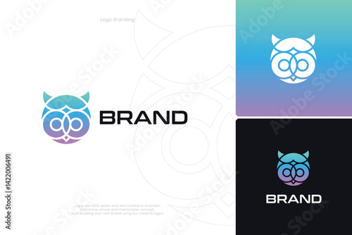 Owl Smart Animals Vector Logo