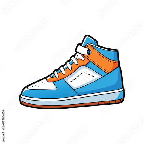 Sneakers Vector Illustration. Sports shoes, athletic footwear, casual shoes, running shoes, sneakers design


