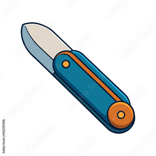 Pocket Knife Vector Illustration. Multi-tool design, folding knife art, and versatile outdoor gear vector graphic.