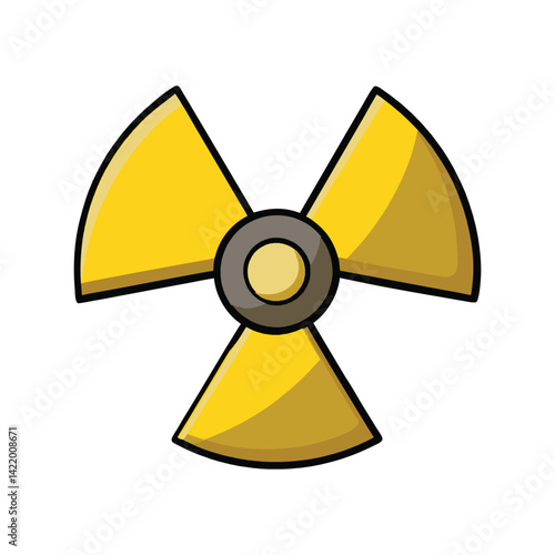 Nuclear Radiation Sticker Vector Illustration. Hazard symbol design, warning graphics, and bold radioactive sticker vector art.
