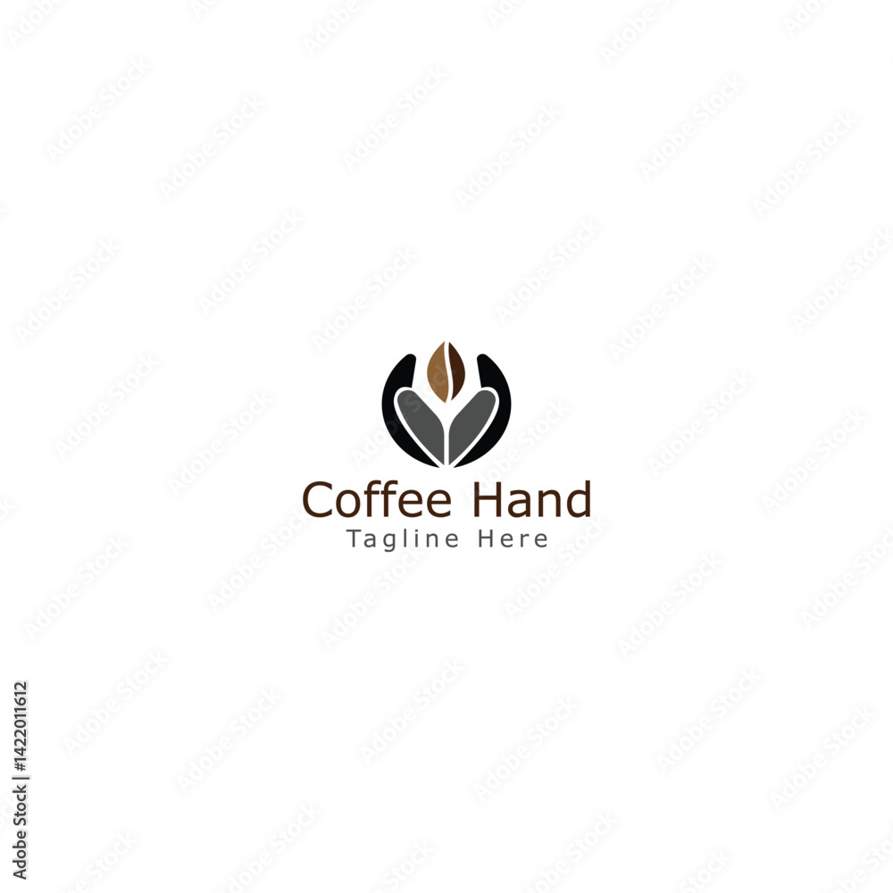 Fototapeta premium Coffee Hands with Beam Logo on White Background