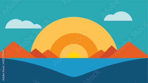 sunrise over lake landscape background